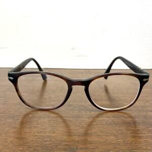 Persol Eyeglasses Frames 3085-V Tortoise Brown Round Full Rim 53-19-145